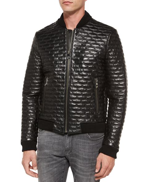 versace classic black nylon sz-52 quilted jacket|Versace jackets for men.